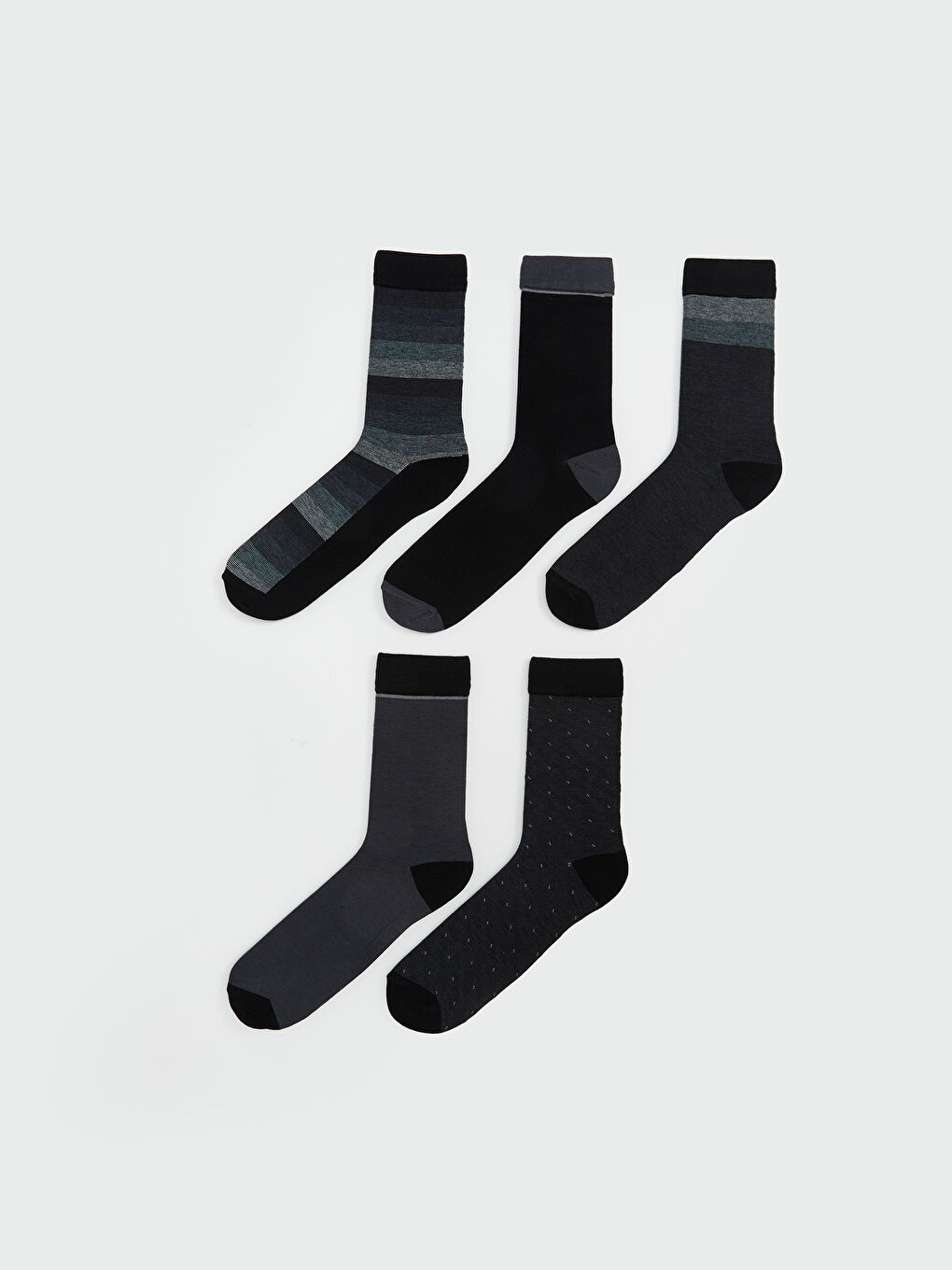 LCW ACCESSORIES Patterned Men's Ankle Socks 5 Pack -W54975Z8-K00