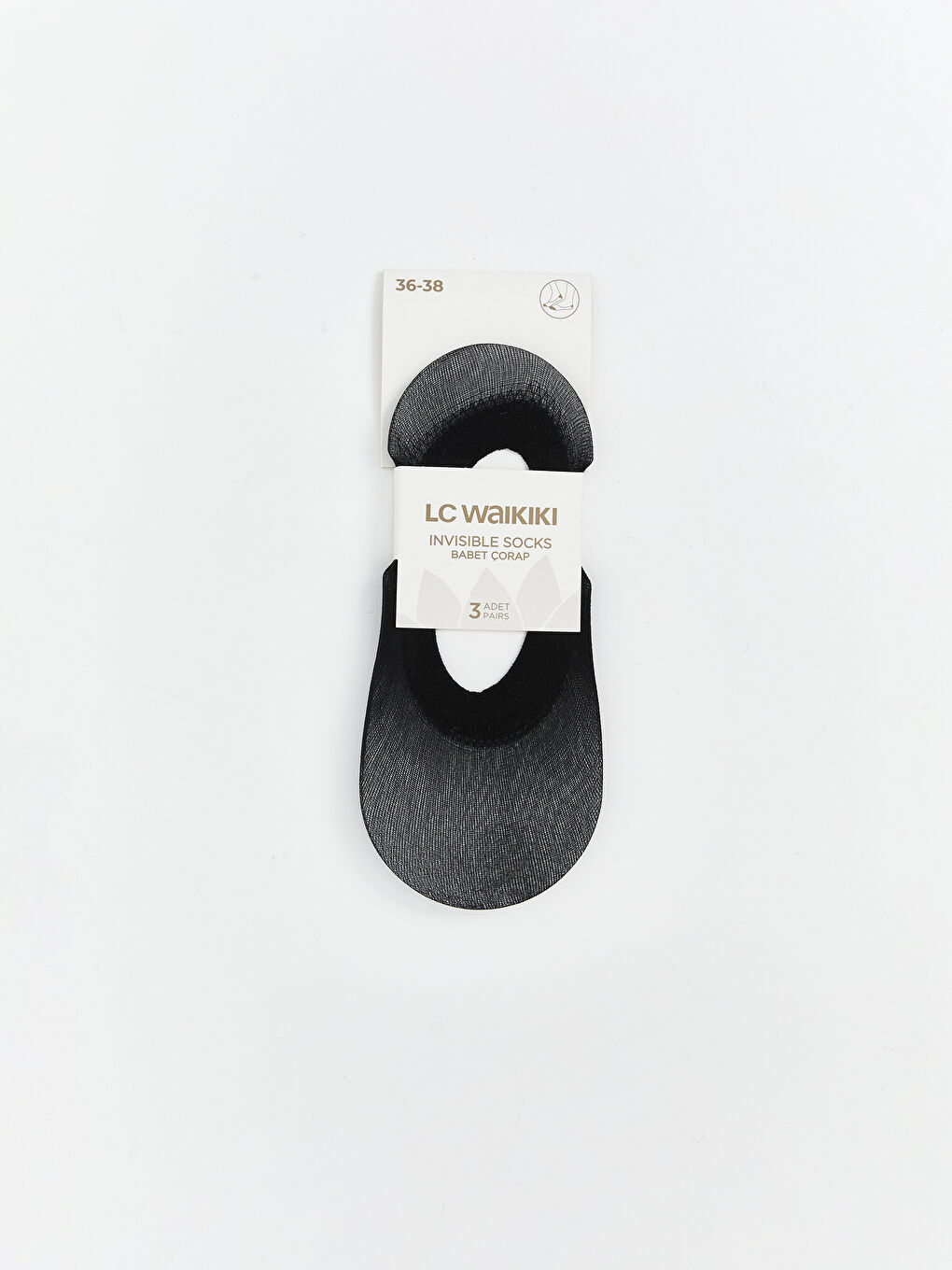 LCW DREAM Women's Plain Invisible Socks 3-packs -W54980Z8-CVL