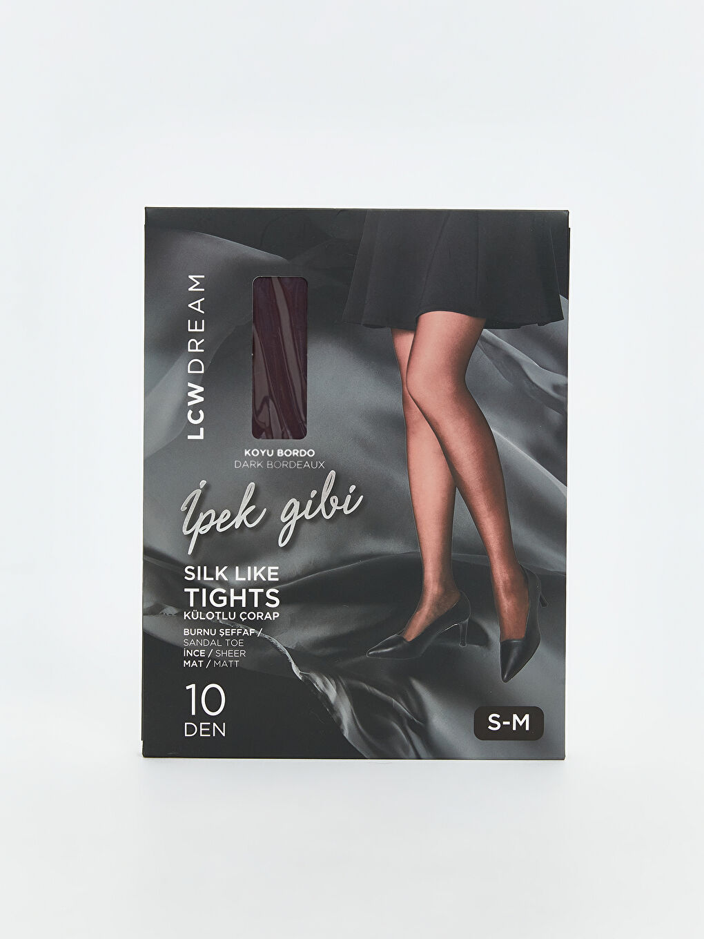 Bordo 10 Denye Mat Kadın Külotlu Çorap-3