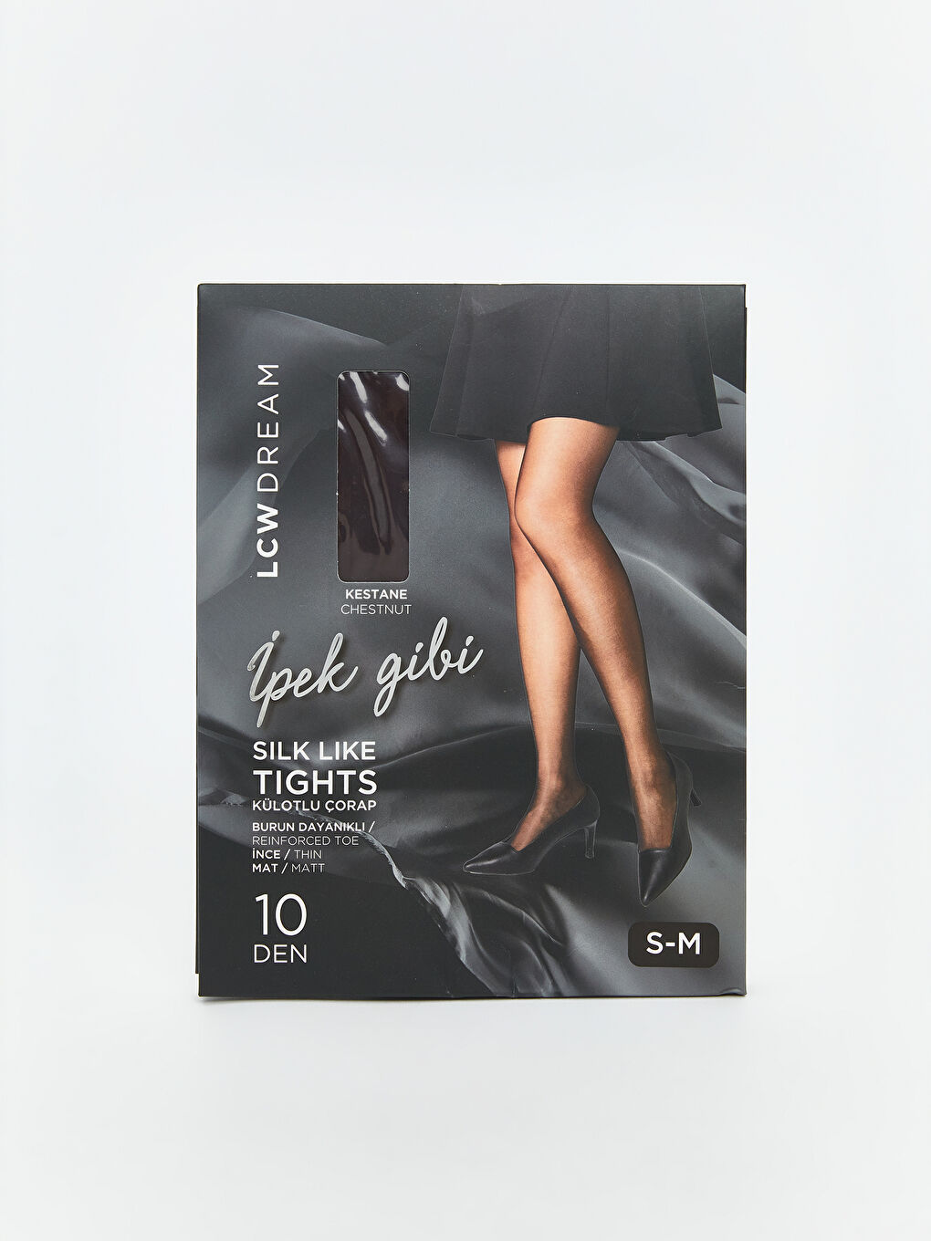 Kahverengi 10 Denye Mat Kadın Külotlu Çorap-3