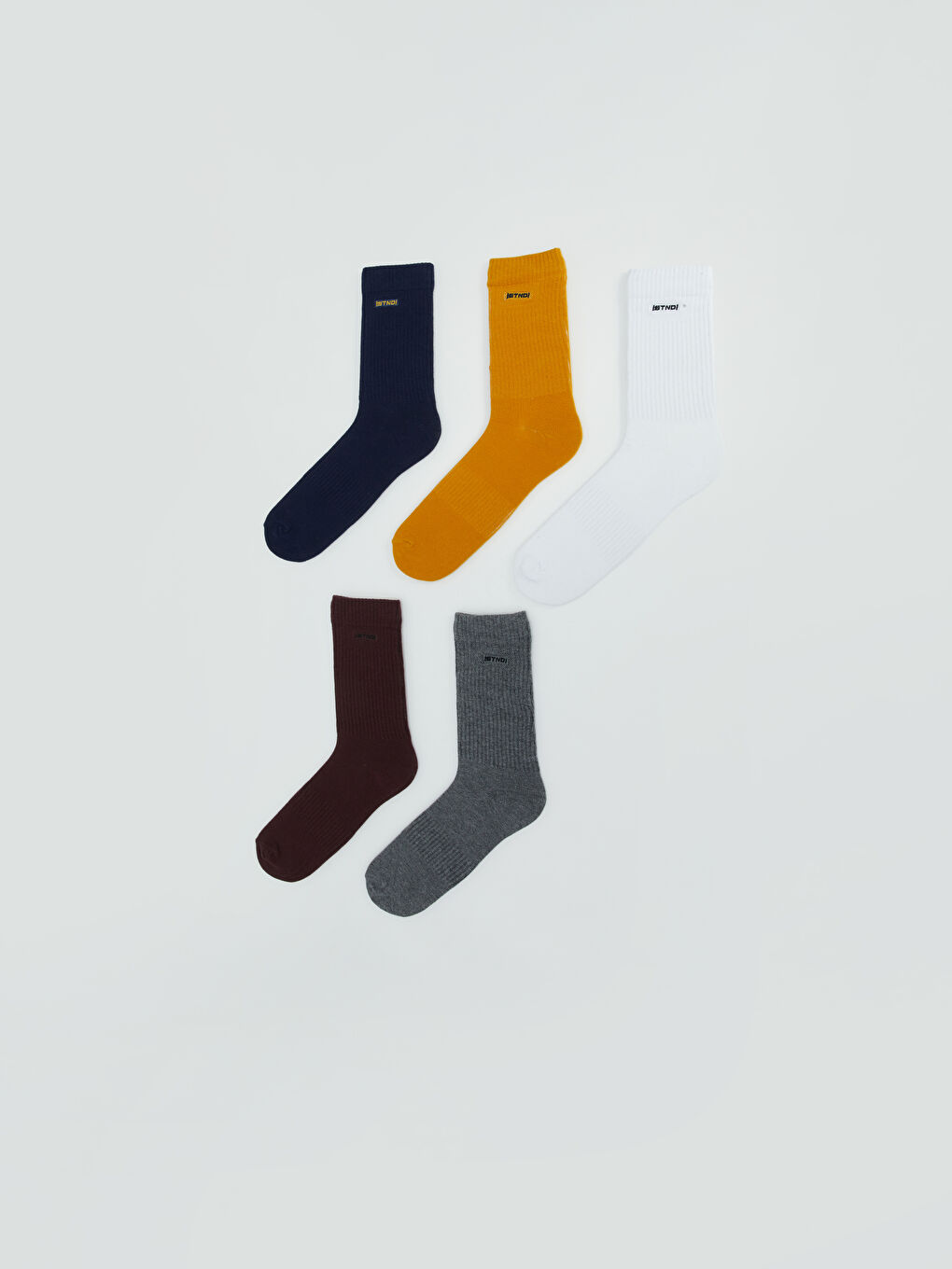 LCW ACCESSORIES Embroidered Men's Ankle Socks 5 Pack -W55016Z8-K00