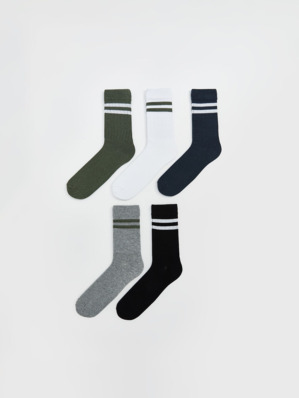 LCW ACCESSORIES Striped Men's Ankle Socks 5 Pack -W55018Z8-K00