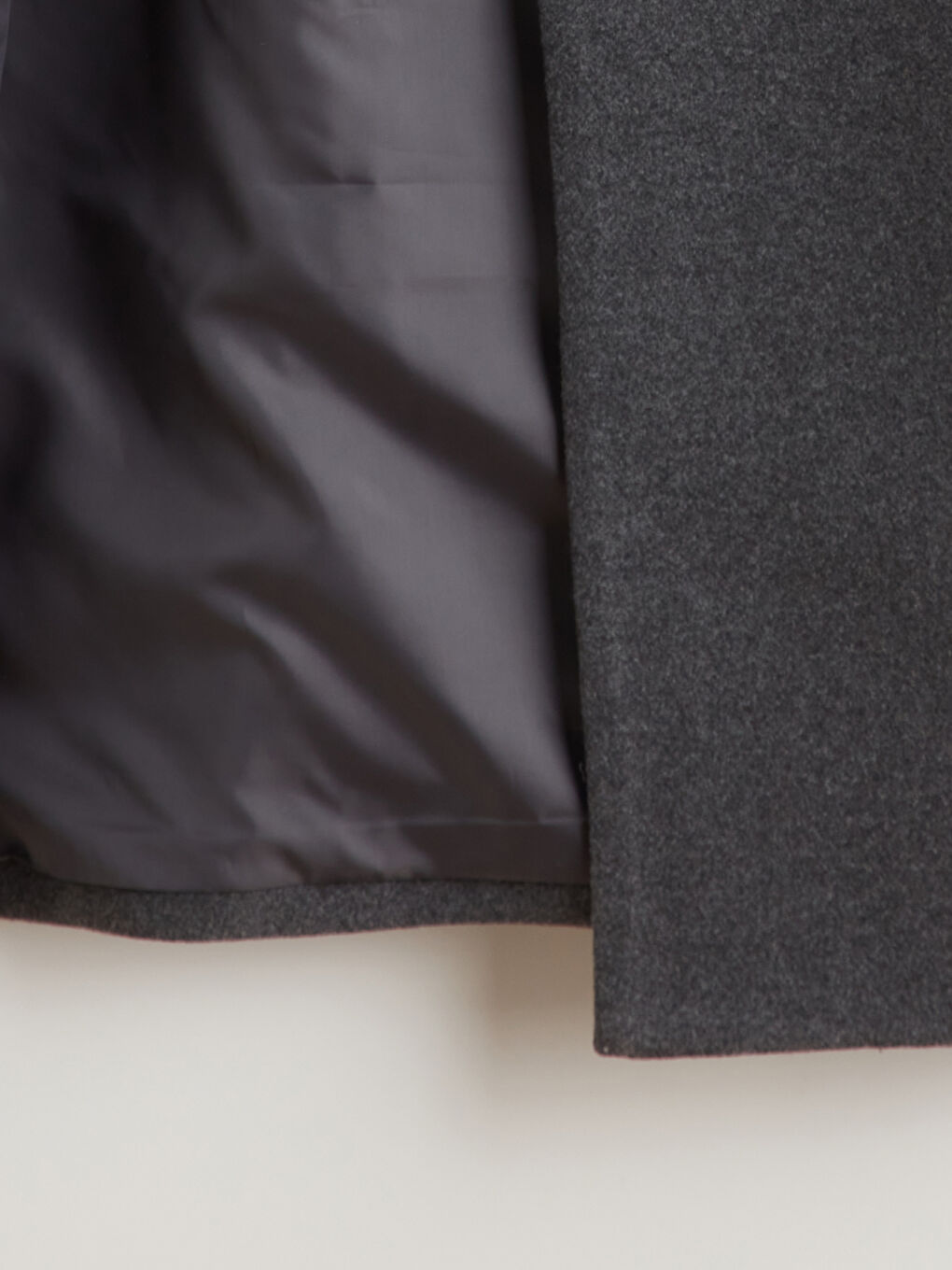 Antrasit Ceket Yaka Kadın Kaşe Kaban-6