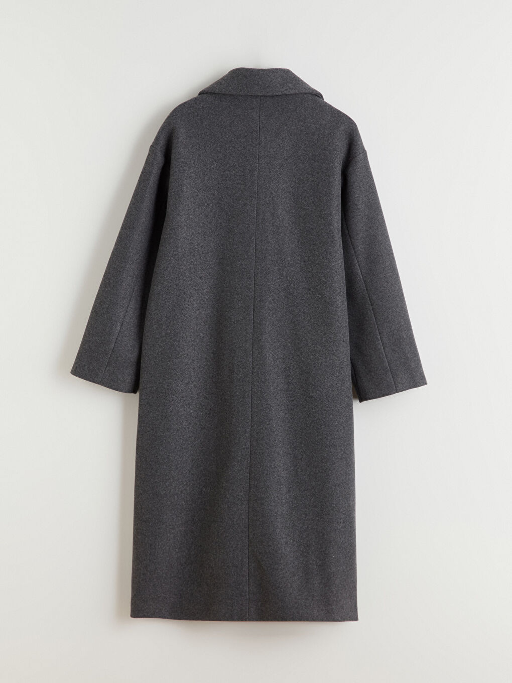 Antrasit Ceket Yaka Kadın Kaşe Kaban-7