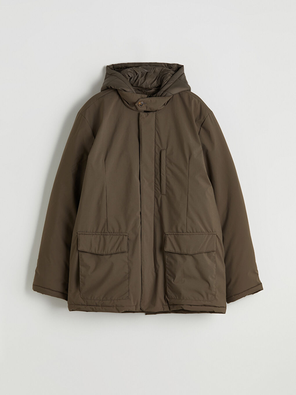 ерлерге арналған стандартты пішім капюшонды пальто-7