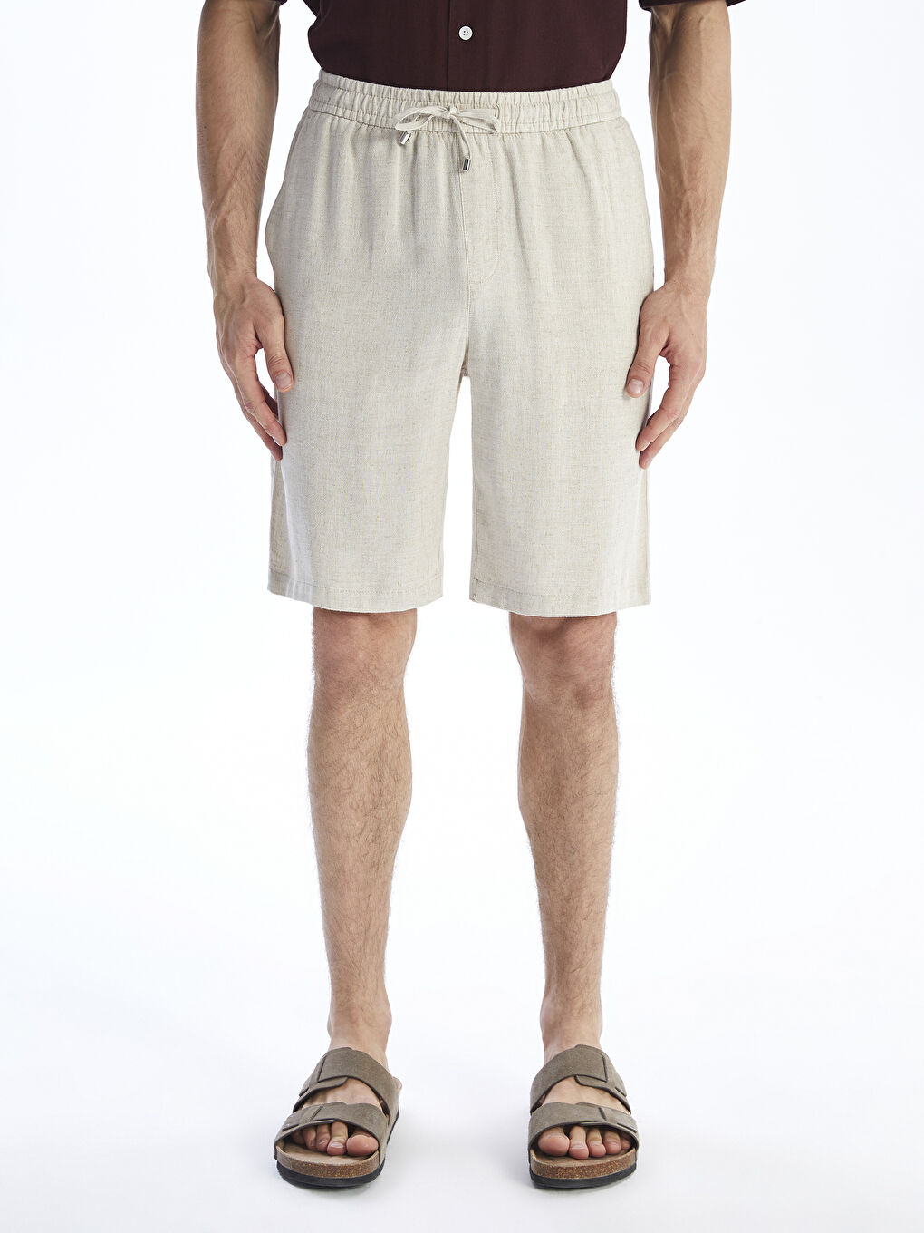 LCW Vision Standard Fit Linen Blend Men's Shorts -W55057Z8-RW0