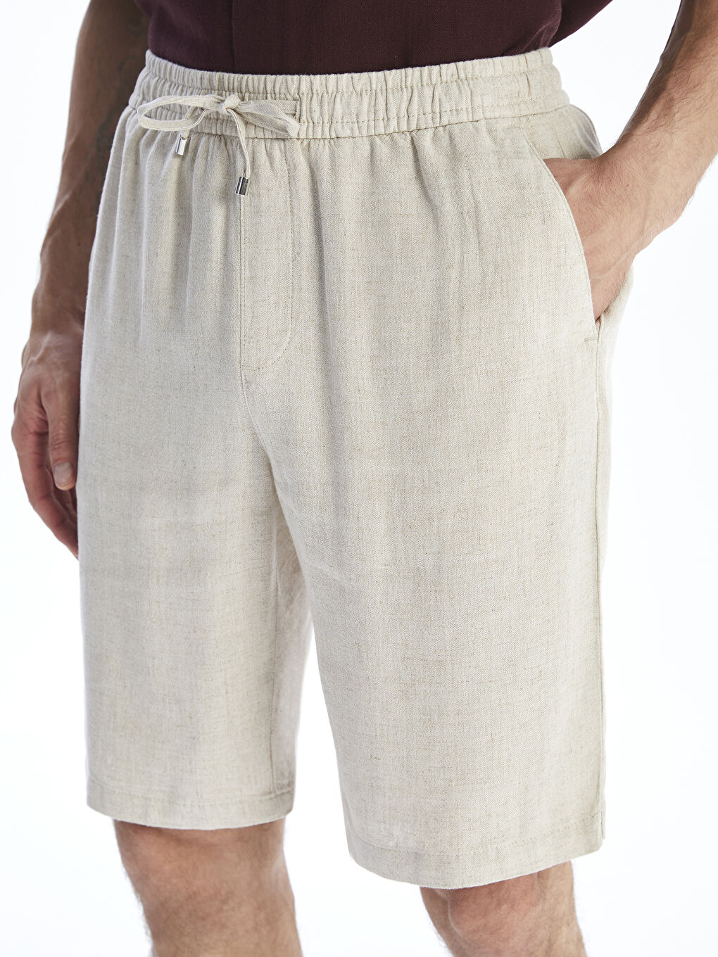 LCW Vision Standard Fit Linen Blend Men's Shorts -W55057Z8-RW0