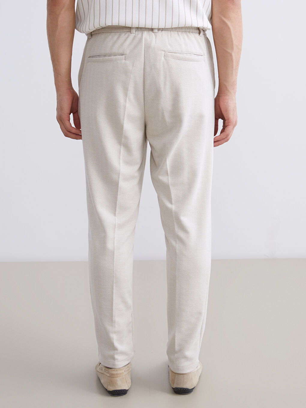 Bej Standart Kalıp Erkek Pantolon-3