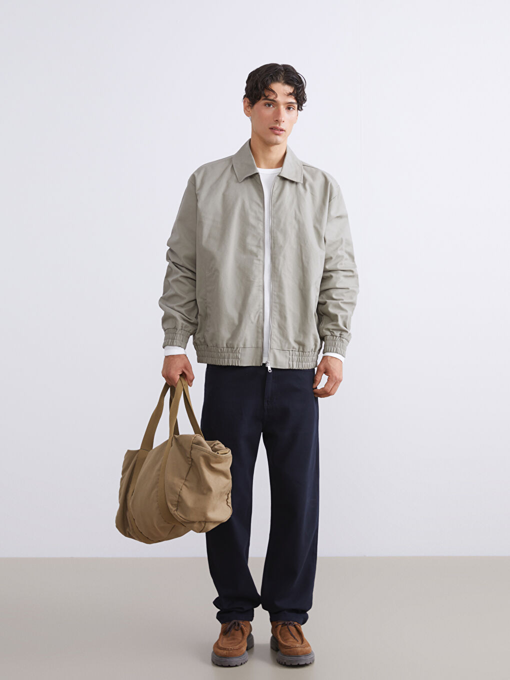 Haki Rahat Kalıp Gömlek Yaka Erkek Ceket-1