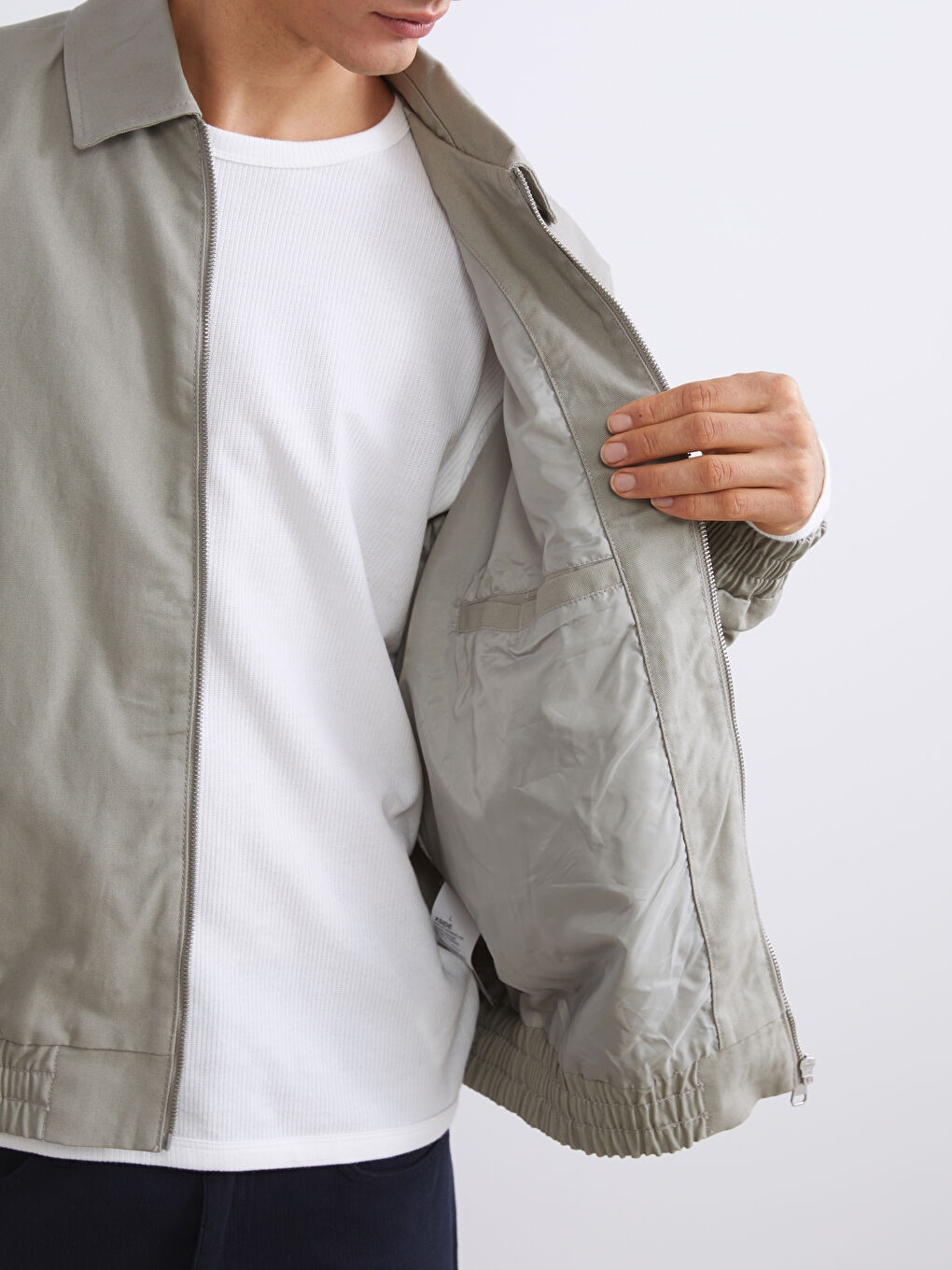 Haki Rahat Kalıp Gömlek Yaka Erkek Ceket-2