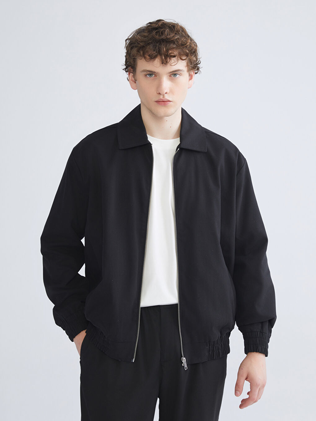 Relaxed Fit Collared Neck Men's Coat
