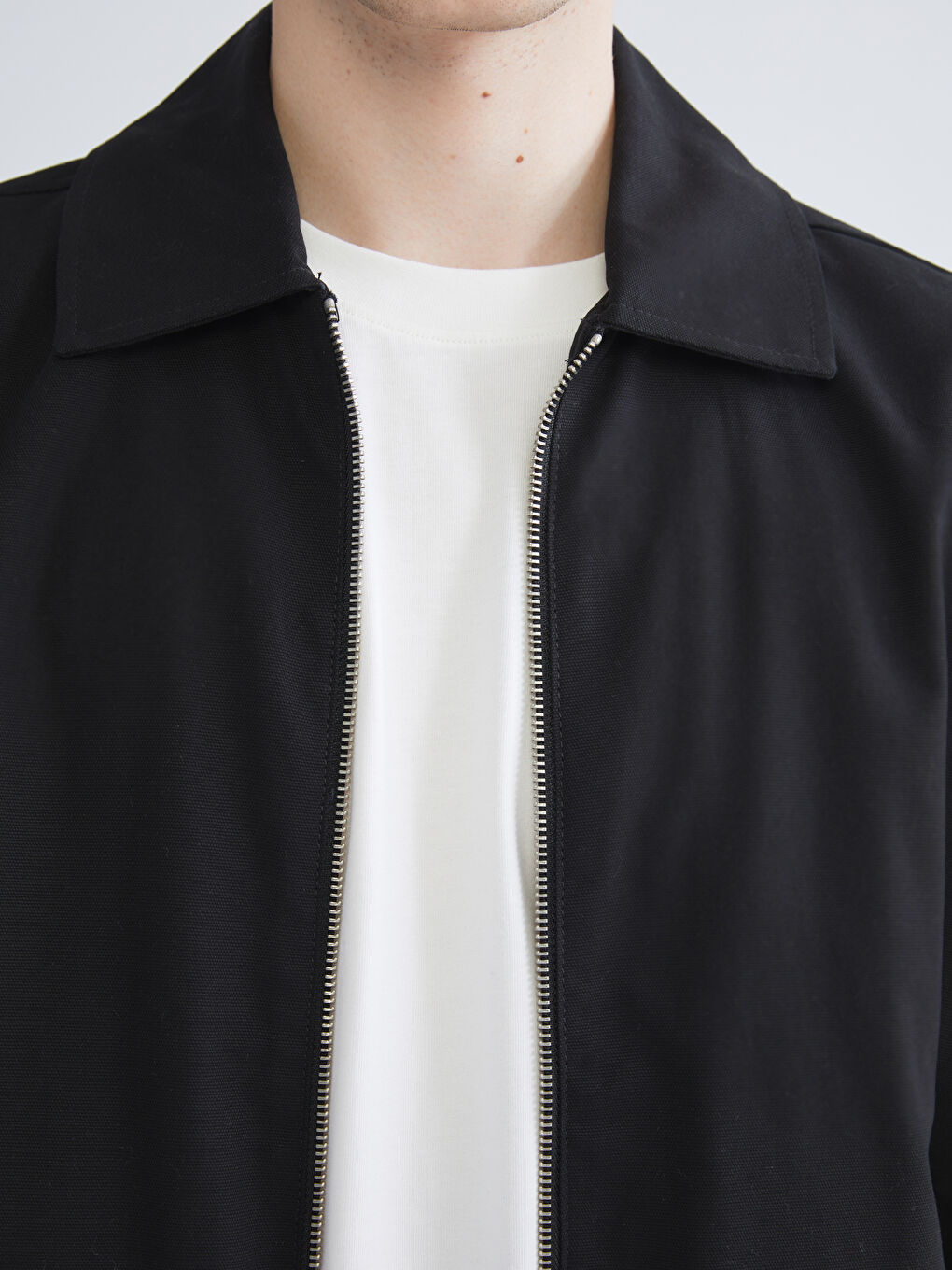 Relaxed Fit Collared Neck Men's Coat-2