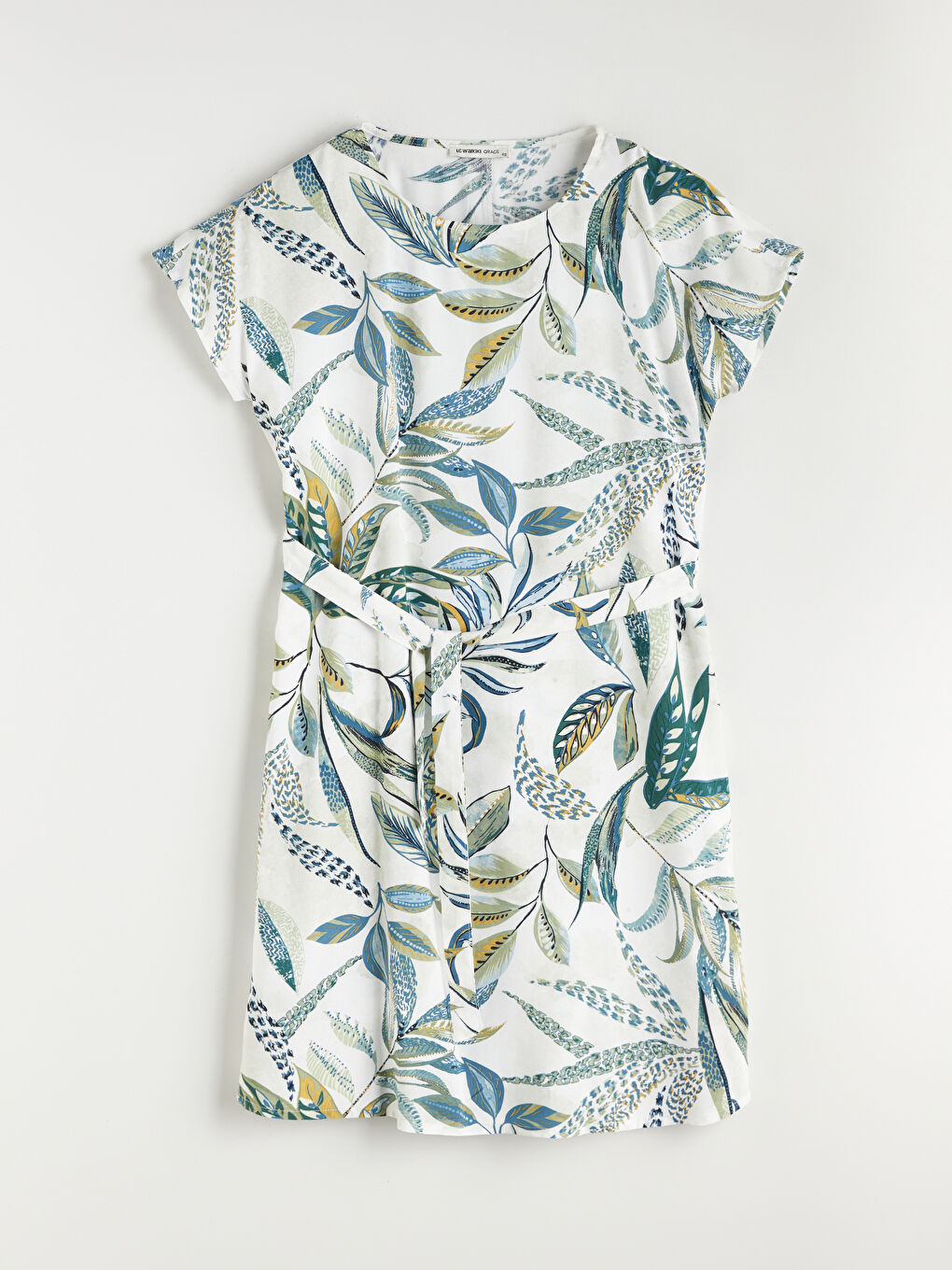 LCW Grace Crew Neck Floral A-Line Dress -W55078Z8-LRA