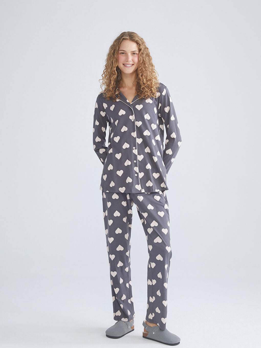 LCW DREAM Woman GREY Pyjama Set -W55089Z8-LRX
