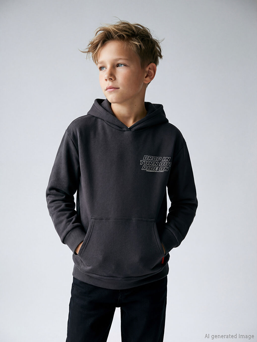 Hooded Boys' Thick Sweatshirt