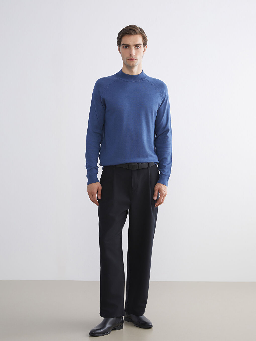 Half Turtleneck Long Sleeve Men's Knitwear Sweater-1