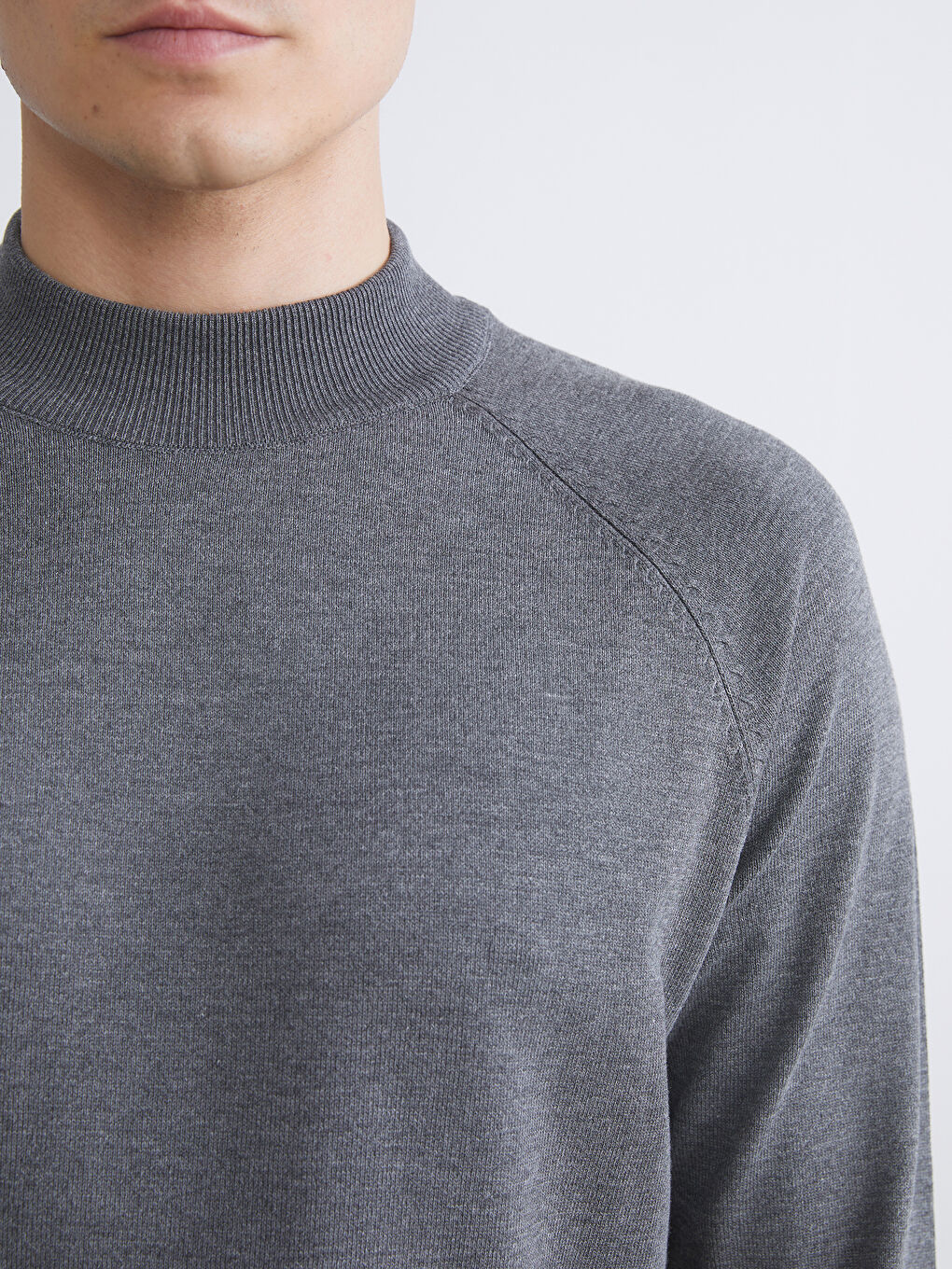 LCW Vision Half Turtleneck Long Sleeve Men's Knitwear Sweater -W55109Z8-LAL