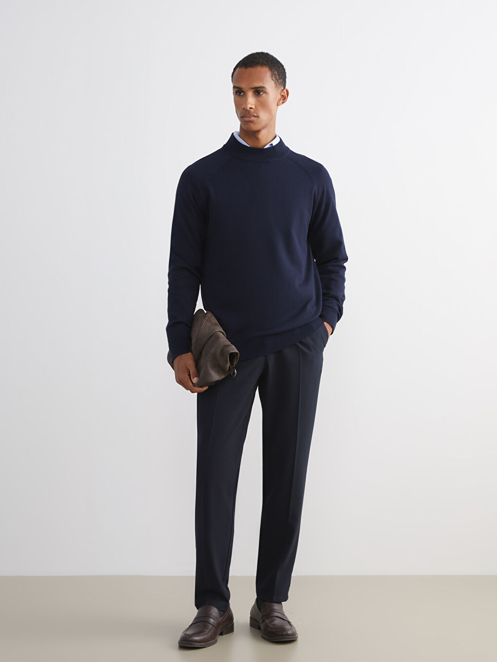Half Turtleneck Long Sleeve Men's Knitwear Sweater-1