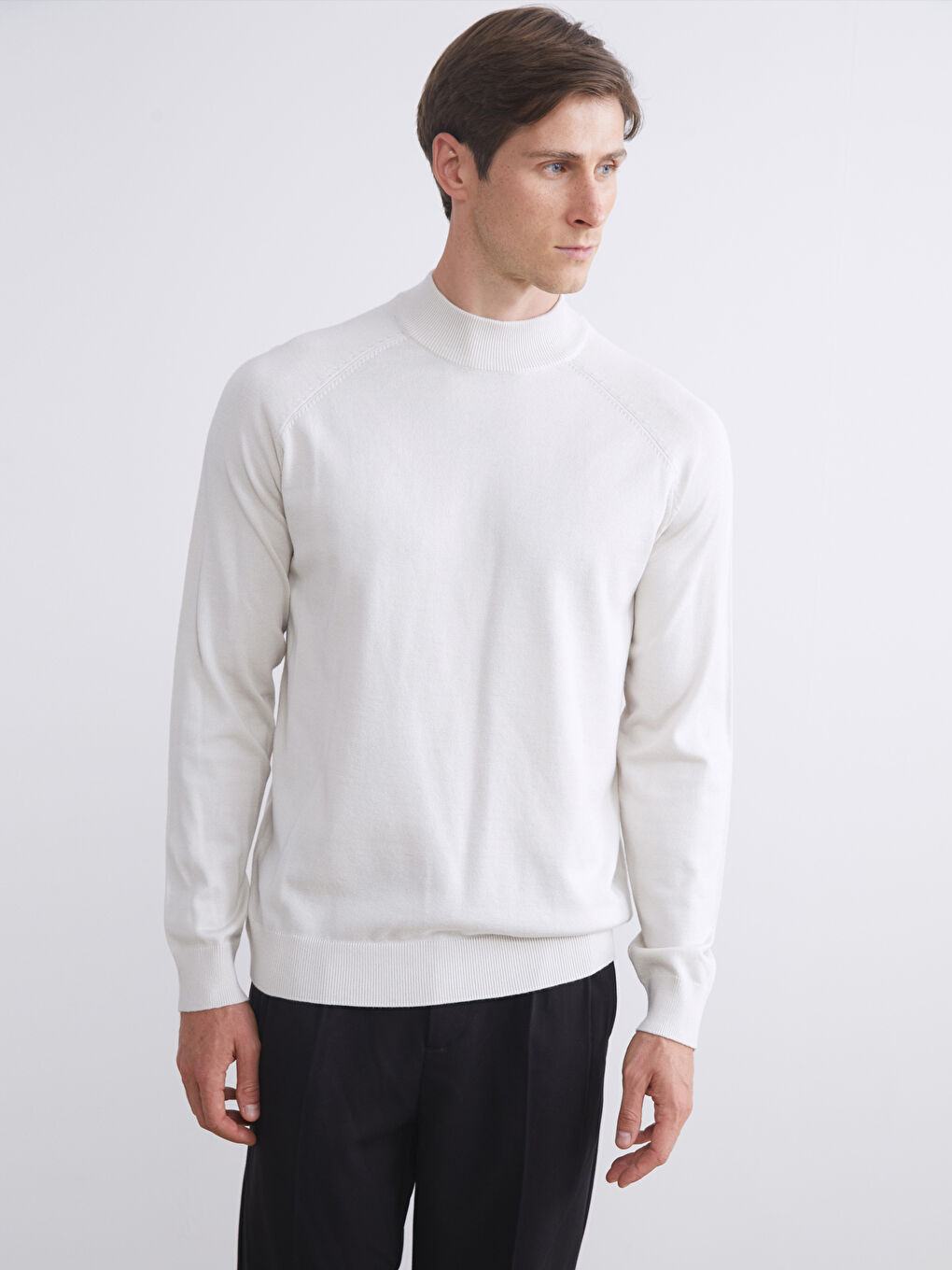 Half Turtleneck Long Sleeve Men's Knitwear Sweater