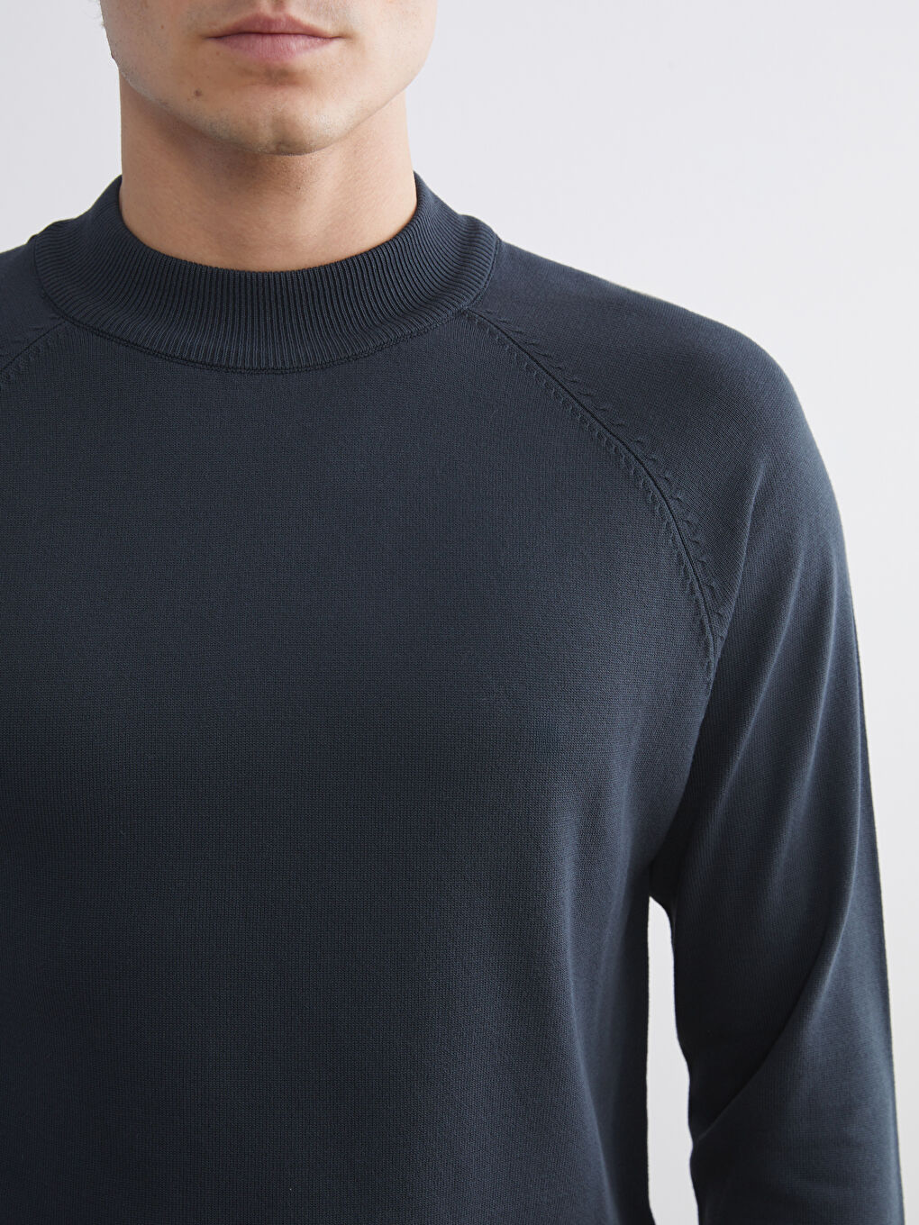 Antrasit Yarım Balıkçı Yaka Uzun Kollu Erkek Triko Kazak-2