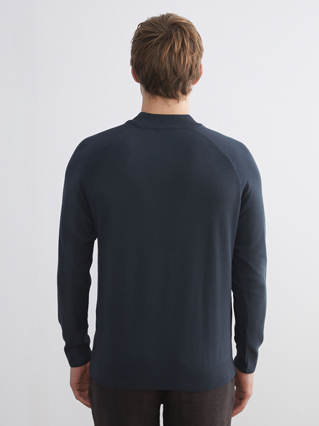 Antrasit Yarım Balıkçı Yaka Uzun Kollu Erkek Triko Kazak-3