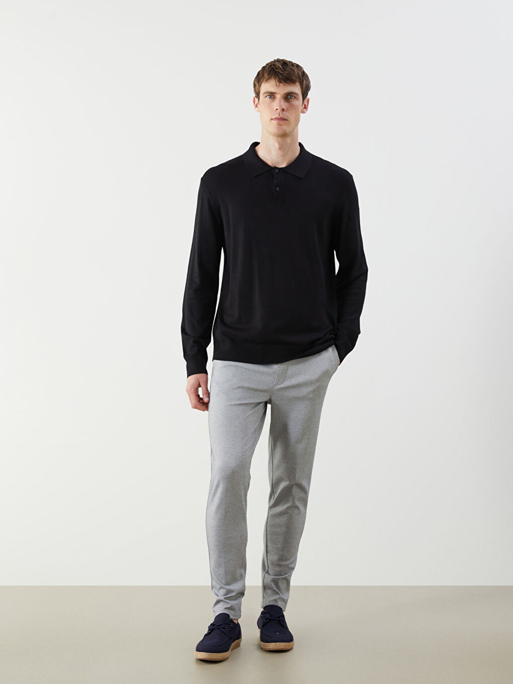 Polo Neck Men's Knitwear Sweater-1