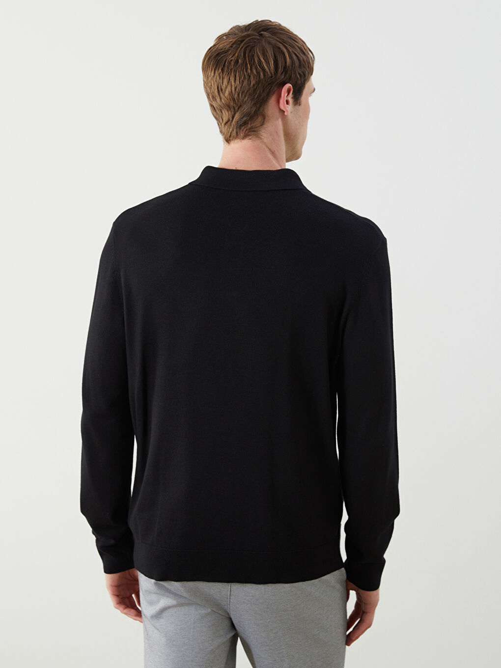 Polo Neck Men's Knitwear Sweater-3