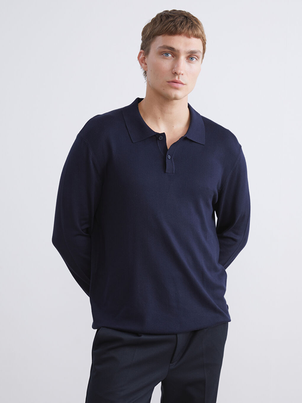 Polo Neck Men's Knitwear Sweater