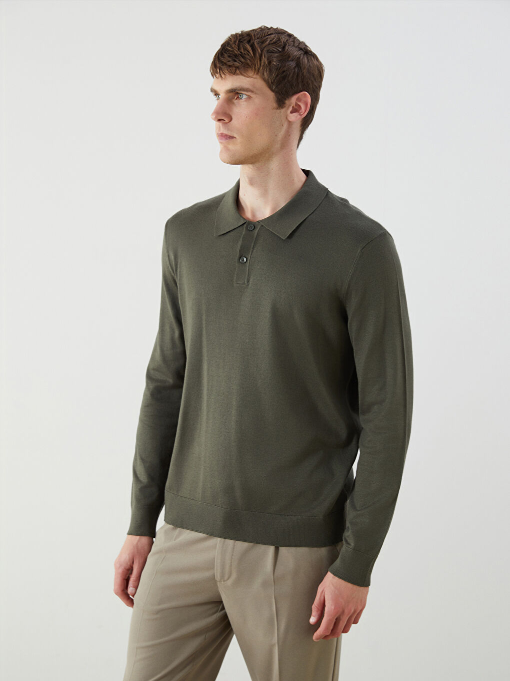 Polo Neck Men's Knitwear Sweater