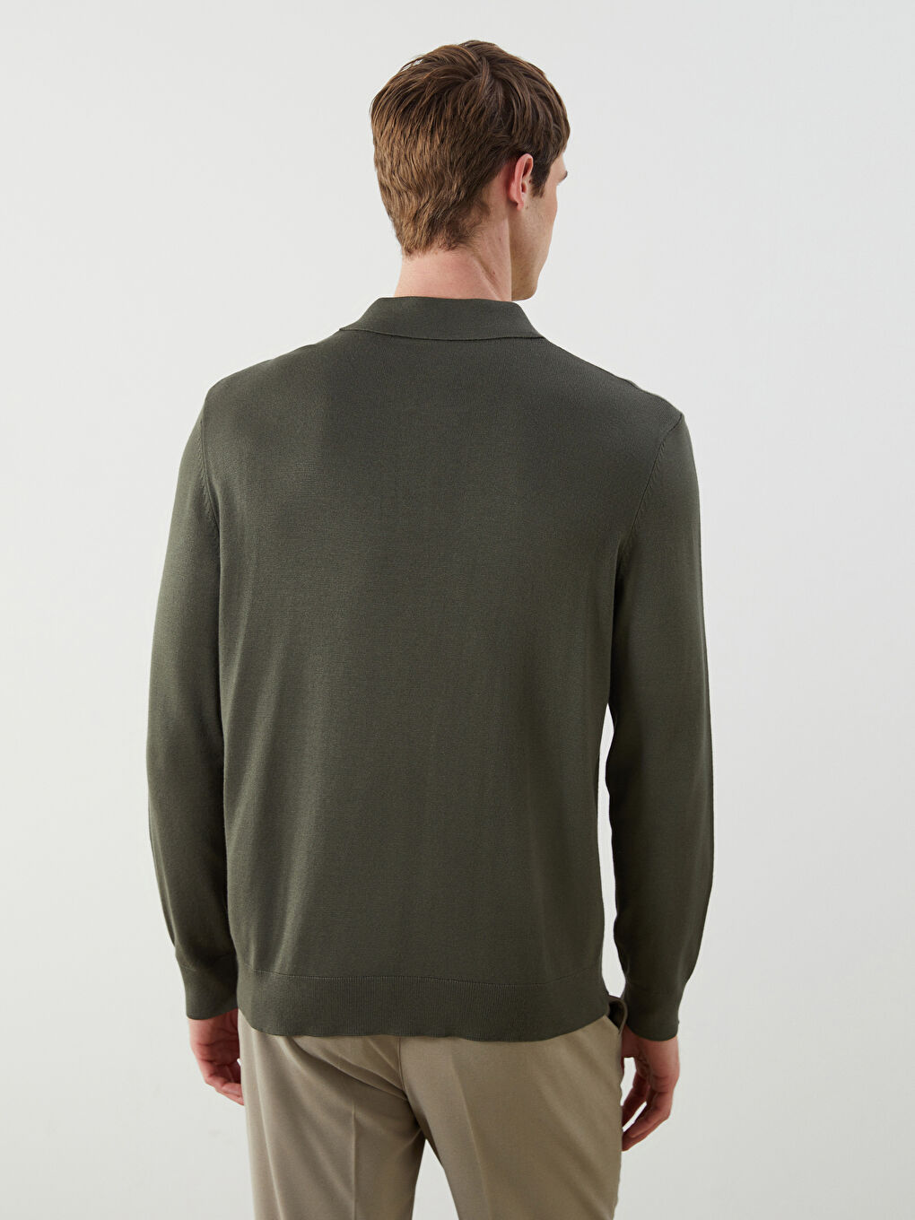 Polo Neck Men's Knitwear Sweater-3