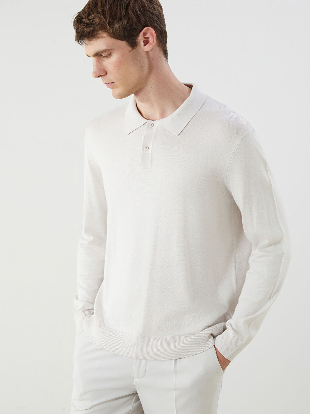 Polo Neck Men's Knitwear Sweater
