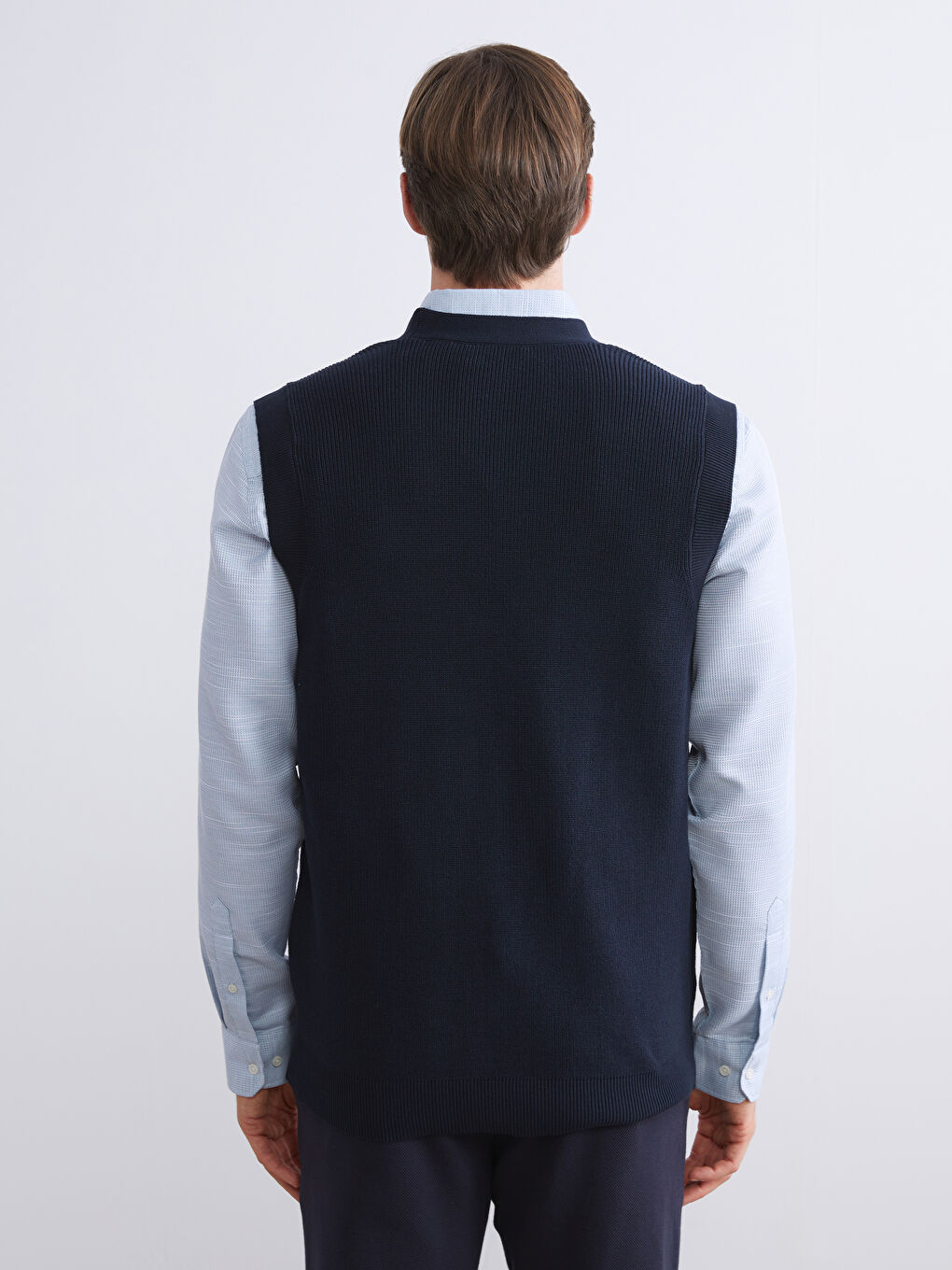 Regular Fit V Neck Men's Knitwear Waistcoat-3