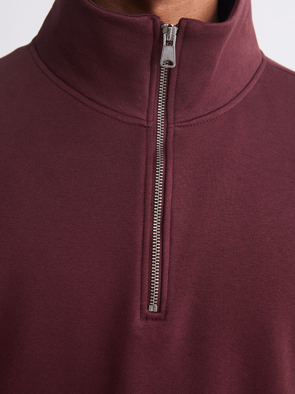 سویتشێرتی ئەستووری زیپدار بۆ پیاوان یەخەی قیفی-2