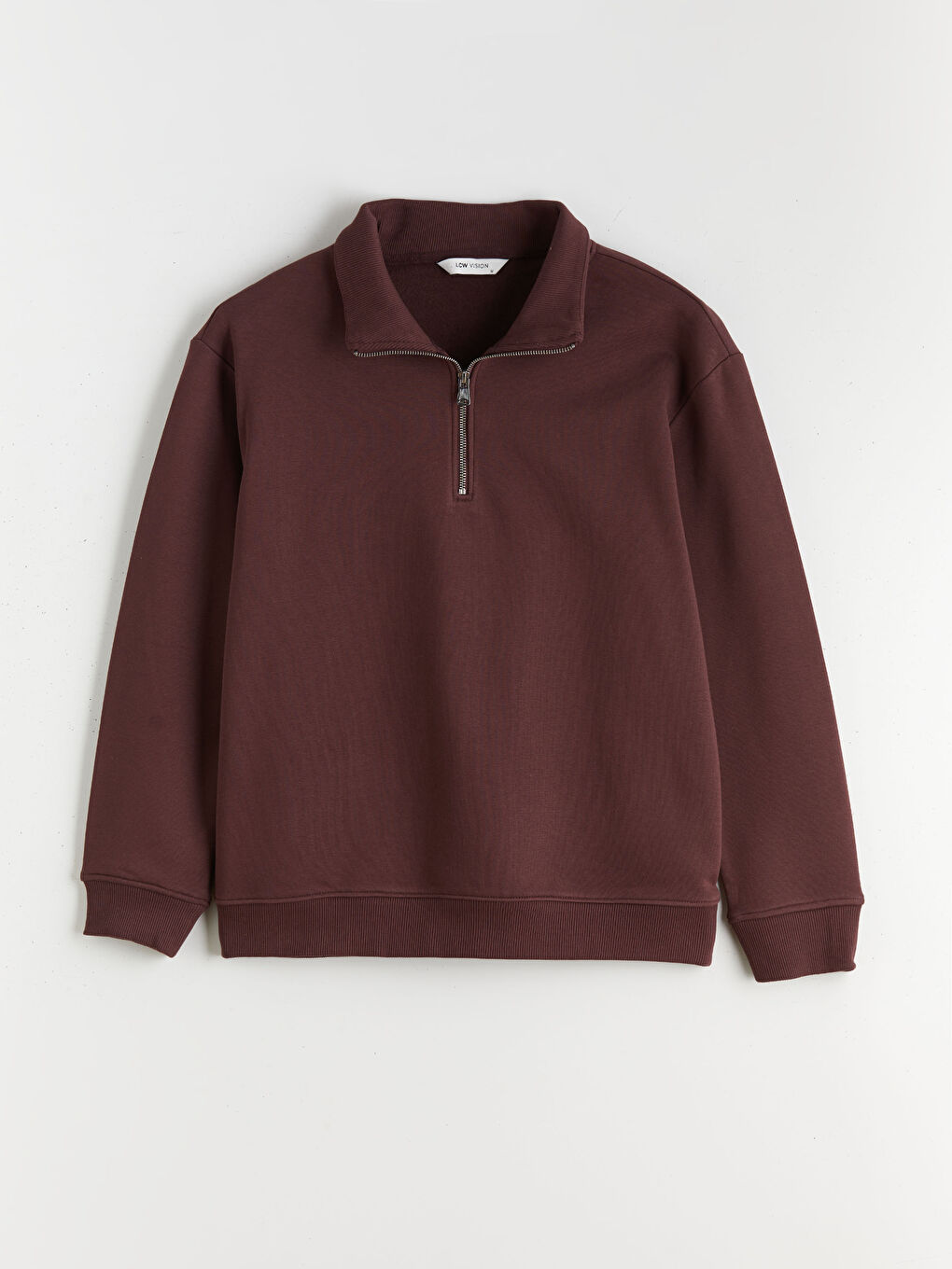 سویتشێرتی ئەستووری زیپدار بۆ پیاوان یەخەی قیفی-4