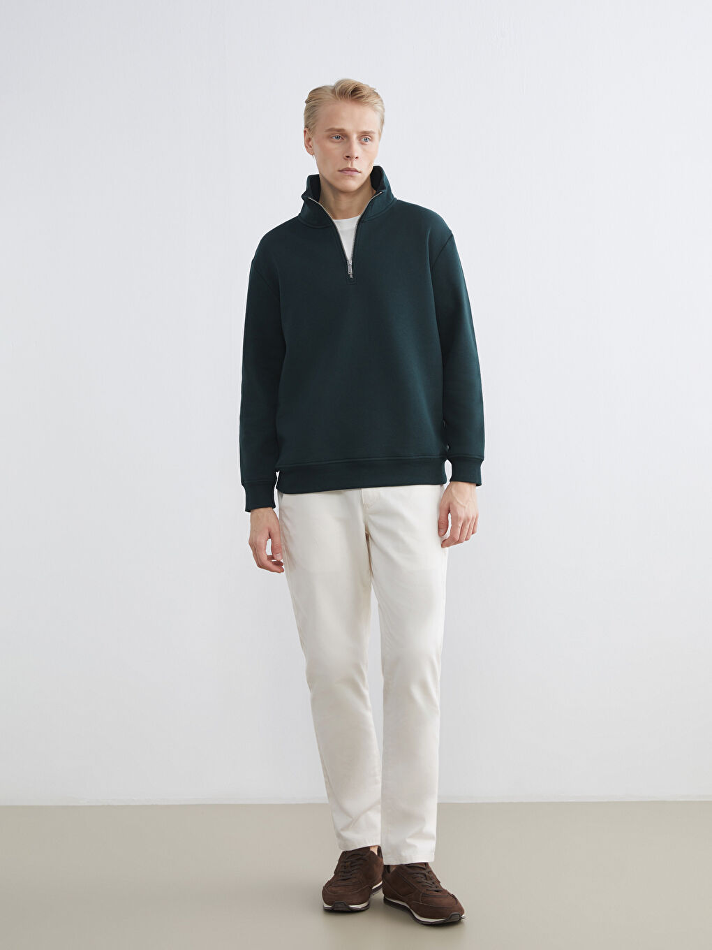 Толстовка с молнией и воротником-труба для мужчин-1