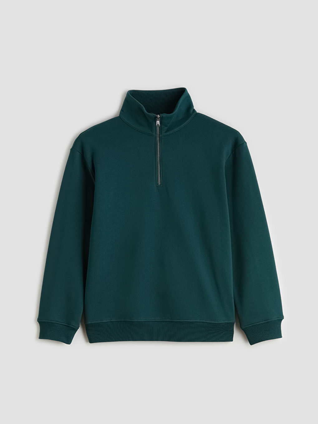 سویتشێرتی ئەستووری زیپدار بۆ پیاوان یەخەی قیفی-4