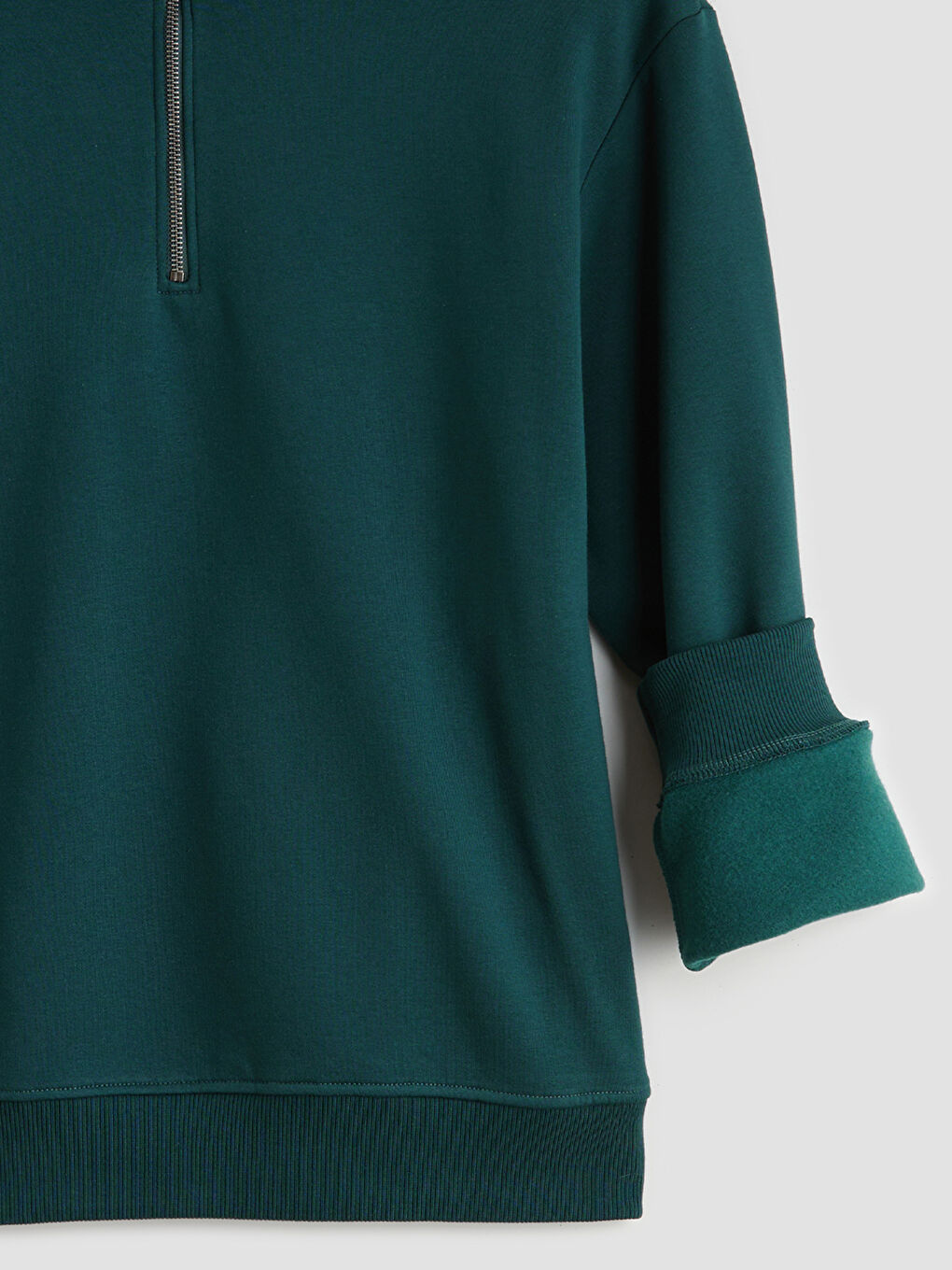 سویتشێرتی ئەستووری زیپدار بۆ پیاوان یەخەی قیفی-6