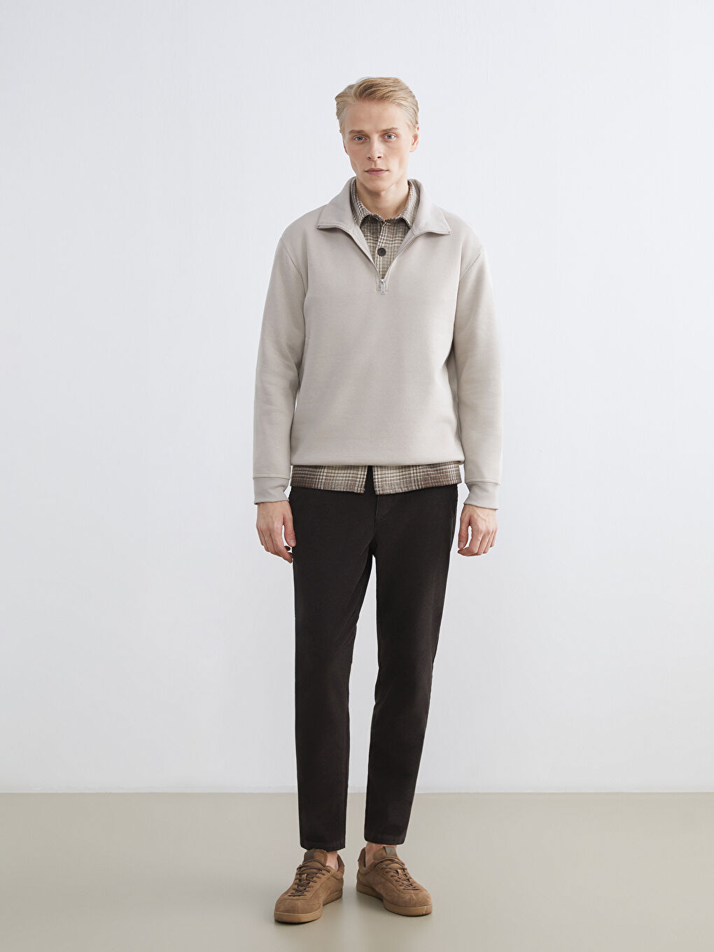 Толстовка с молнией и воротником-труба для мужчин-1