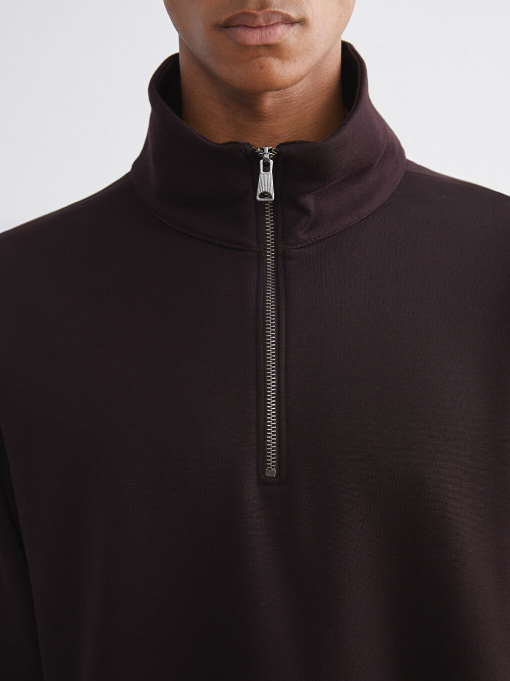 سویتشێرتی ئەستووری زیپدار بۆ پیاوان یەخەی قیفی-2