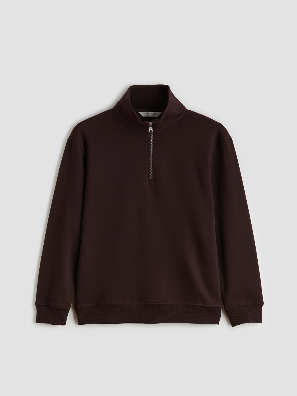 سویتشێرتی ئەستووری زیپدار بۆ پیاوان یەخەی قیفی-4