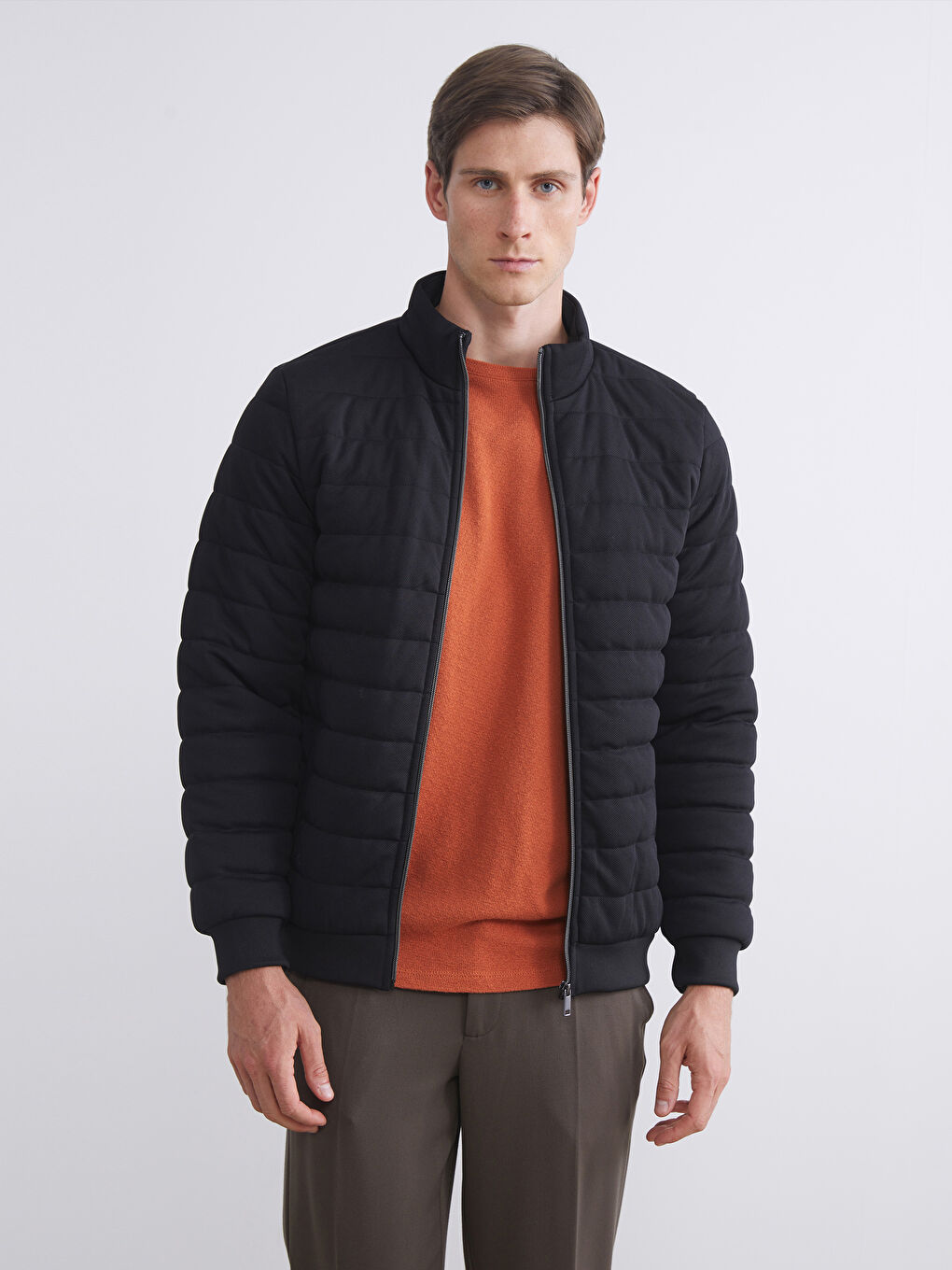 LCW Vision Funnel Neck Quilted Men's Zip-Up Sweatshirt -W55118Z8-CVL