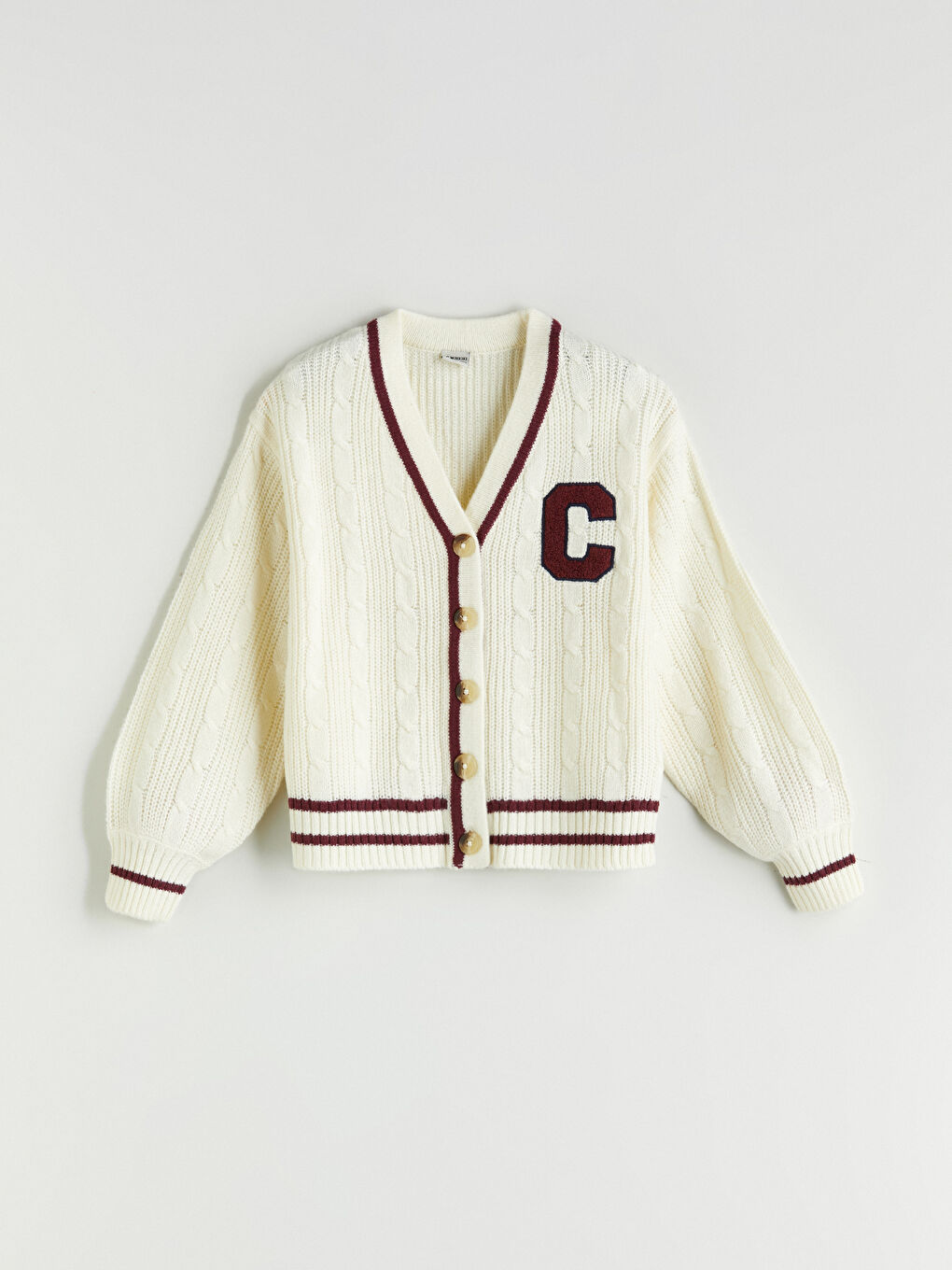 LCW Kids V Neck Girls' Knitwear Cardigan -W55123Z4-FES
