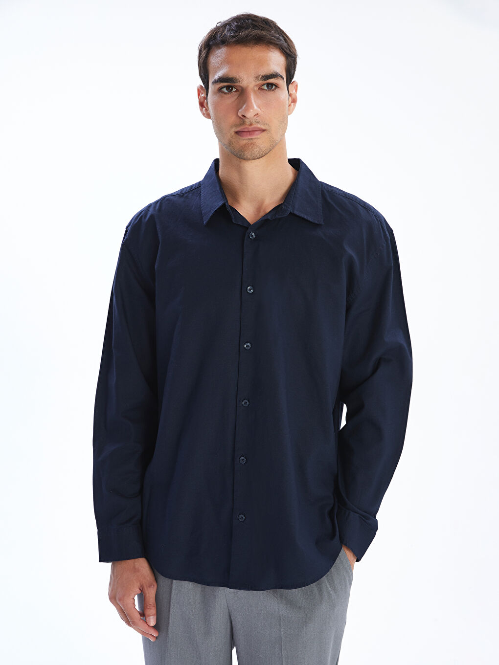 LCW Vision Relaxed Fit Long Sleeve Men's Shirt -W55129Z8-RFH