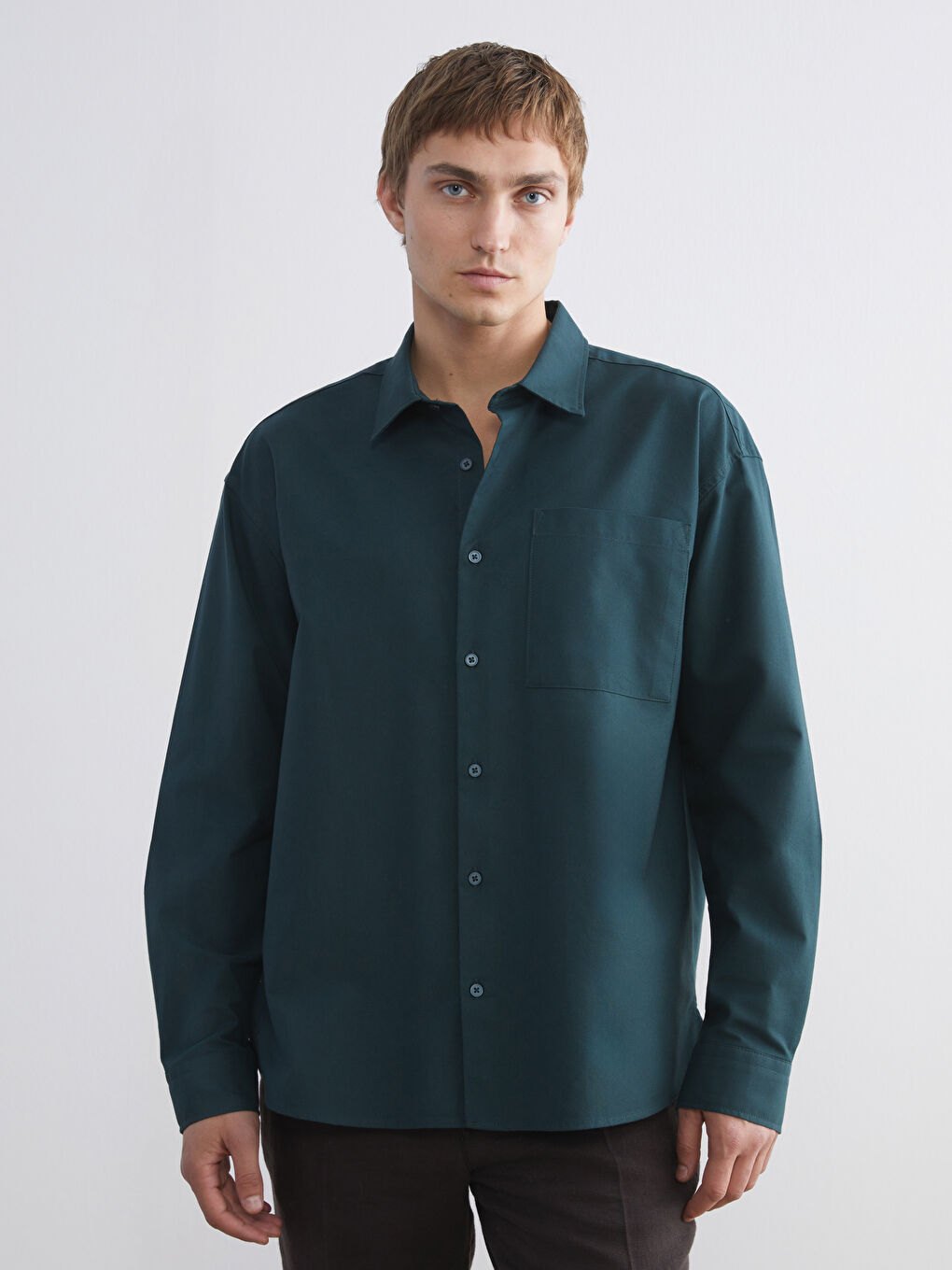 Relaxed Fit Long Sleeve Men's Shirt