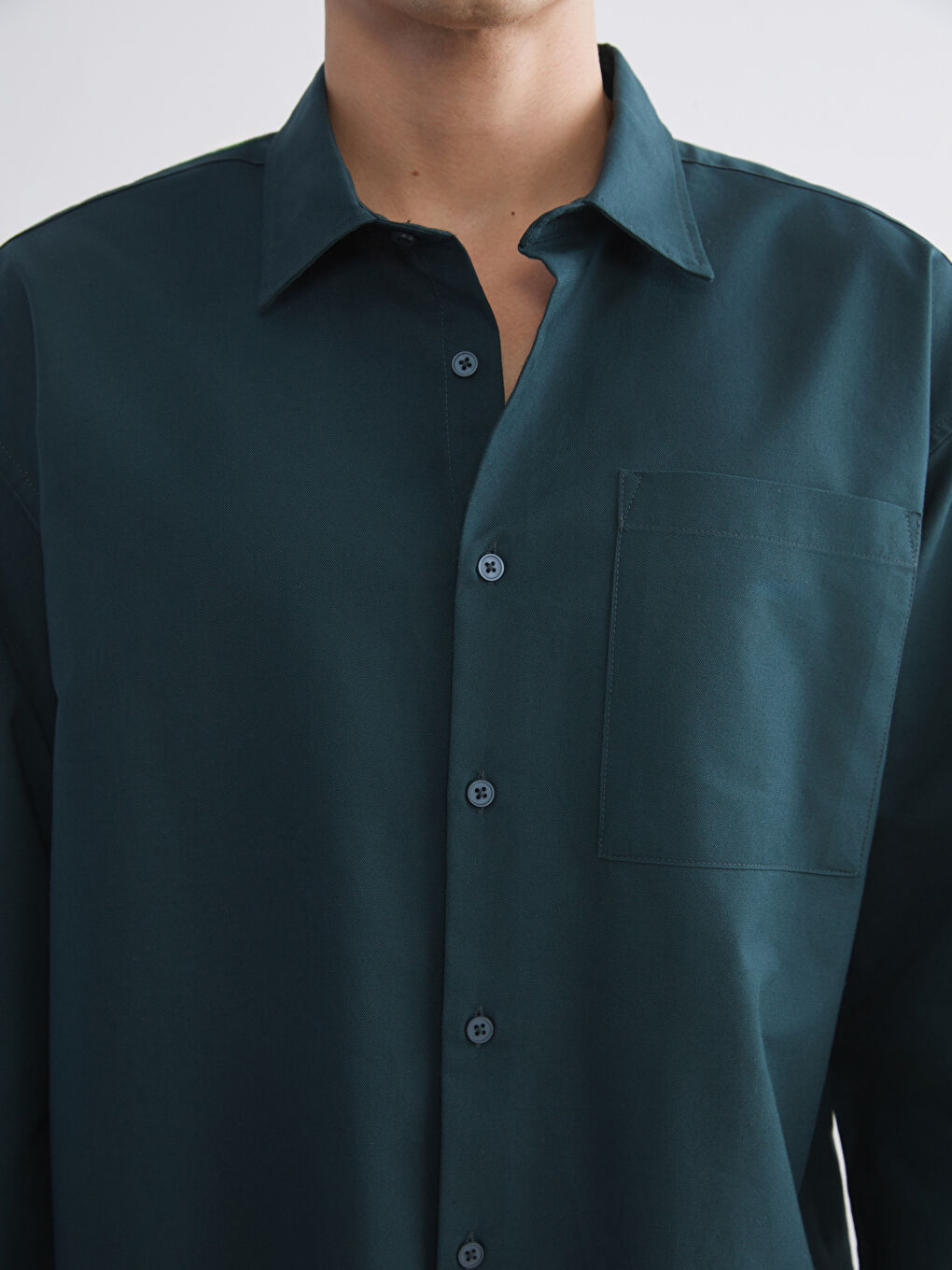 Relaxed Fit Long Sleeve Men's Shirt-2