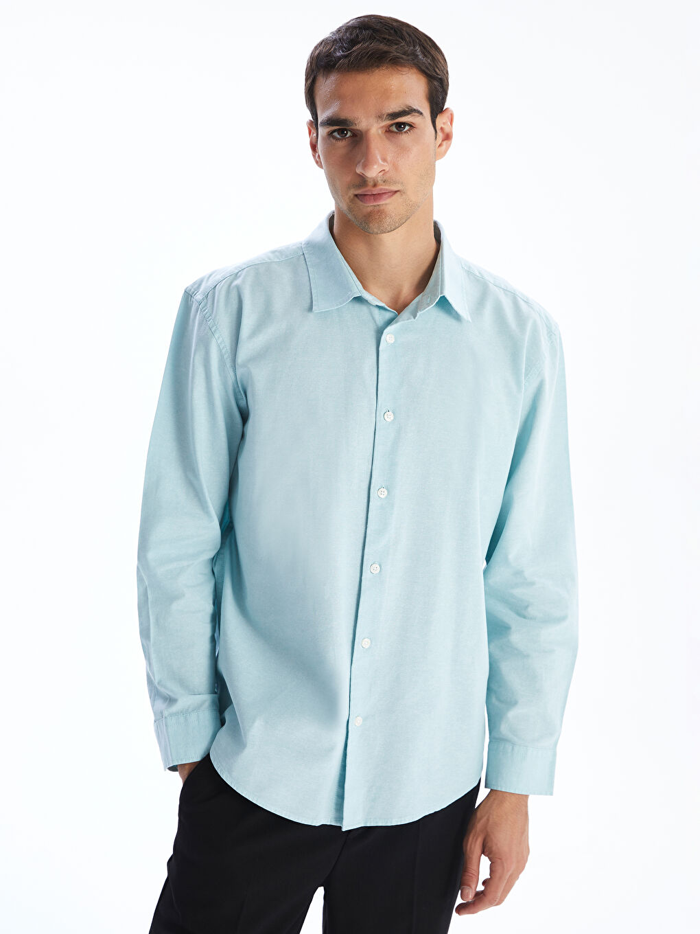 LCW Vision Relaxed Fit Long Sleeve Men's Shirt -W55129Z8-YZW
