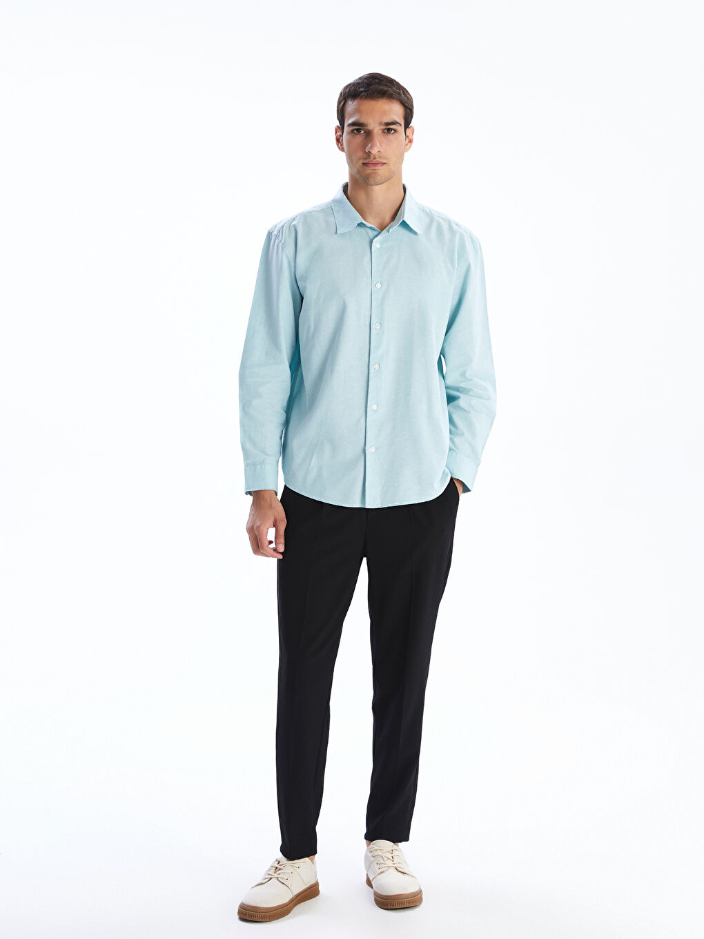 LCW Vision Relaxed Fit Long Sleeve Men's Shirt -W55129Z8-YZW