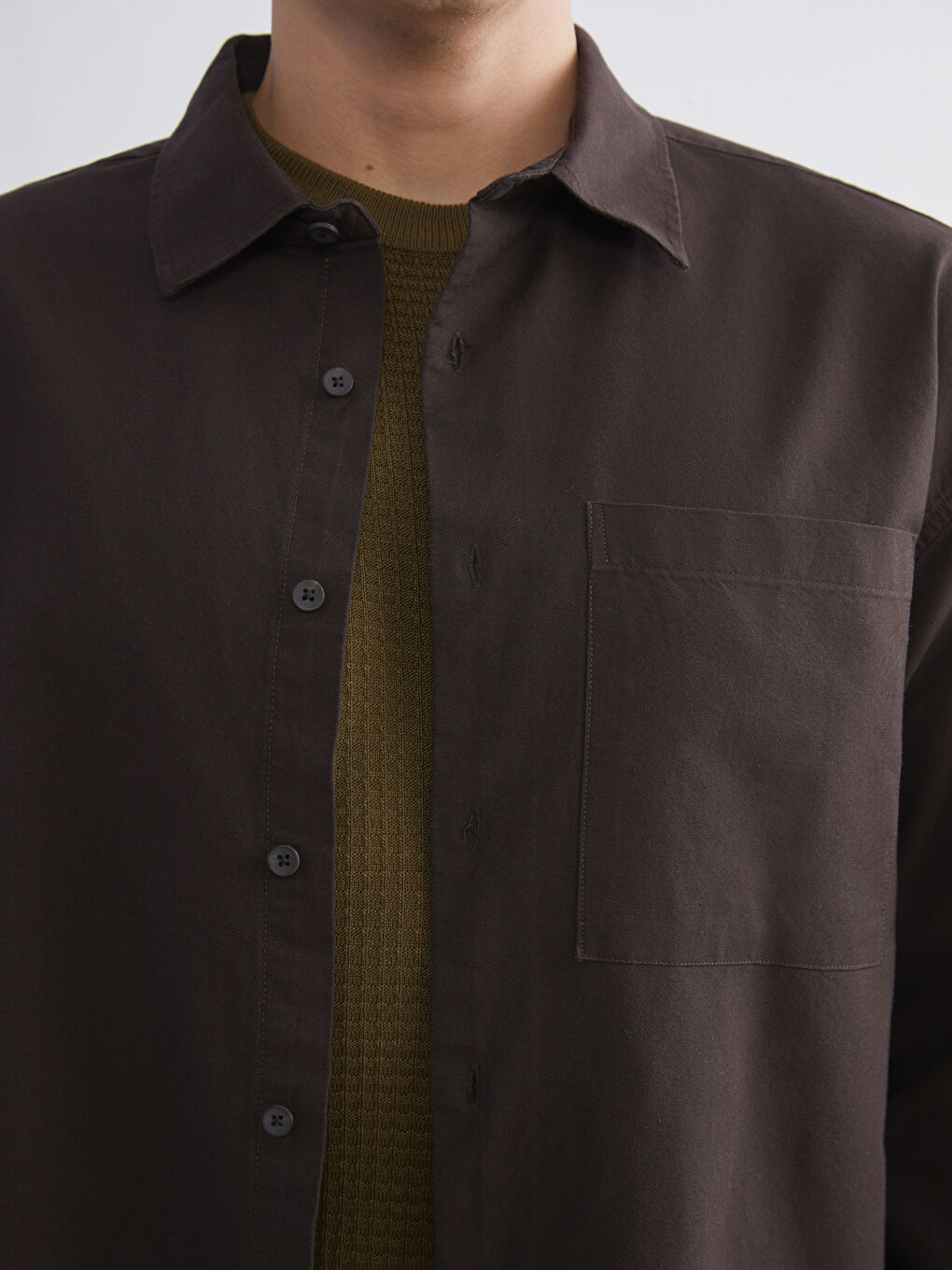 Relaxed Fit Long Sleeve Men's Shirt-2