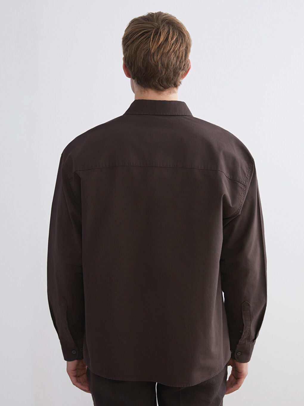 Relaxed Fit Long Sleeve Men's Shirt-3