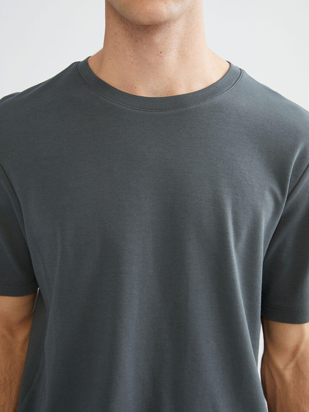 Kahverengi Bisiklet Yaka Baskılı Penye Erkek Tişört-2